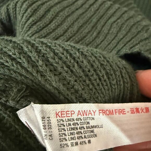 Free People Picnic Sweater Romper linen/cotton blend ribbed knit oversized Sz S - Picture 3 of 5